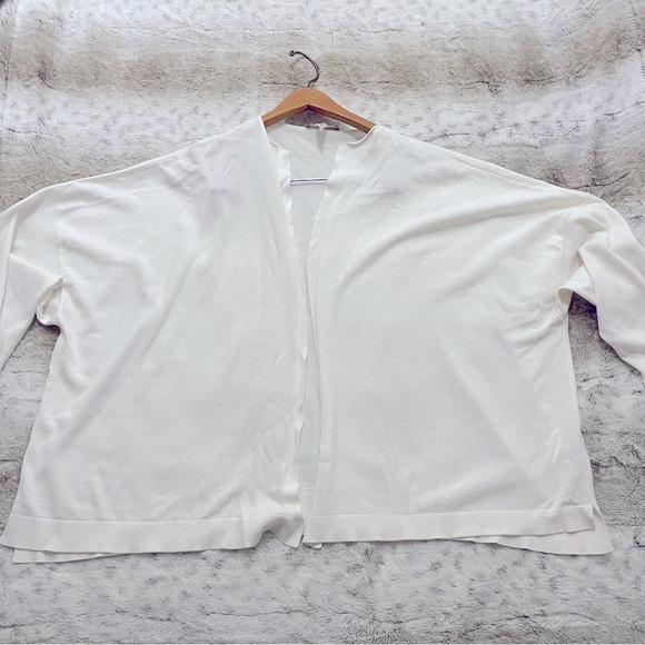 Lamberto Losani Ivory Cardigan 100% Cotton Size 14 Made in Italy - Picture 1 of 7